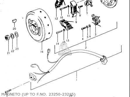 MAGNETO (UP TO F.NO. 23250-23215) - TS250 19691970 USA (E03)