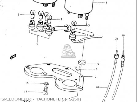 SPEEDOMETER - TACHOMETER (TS250) - TS250 19691970 USA (E03)