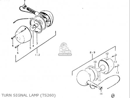 TURN SIGNAL LAMP (TS260) - TS250 19691970 USA (E03)