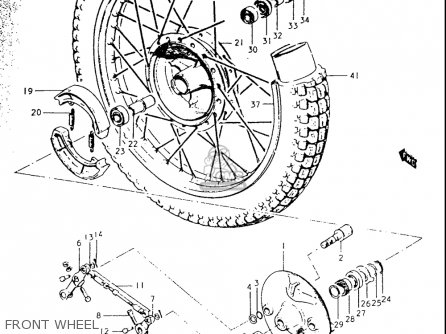 FRONT WHEEL - TS250 19691970 USA (E03)