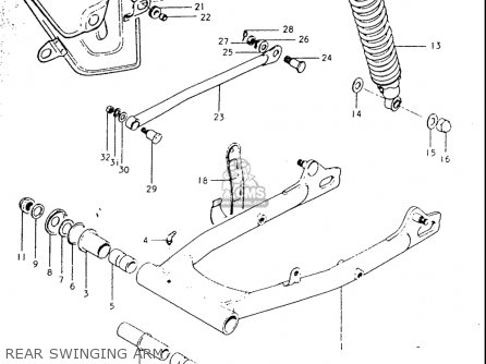 REAR SWINGING ARM - TS250 19691970 USA (E03)