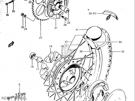 REAR WHEEL - TS250 19691970 USA (E03)