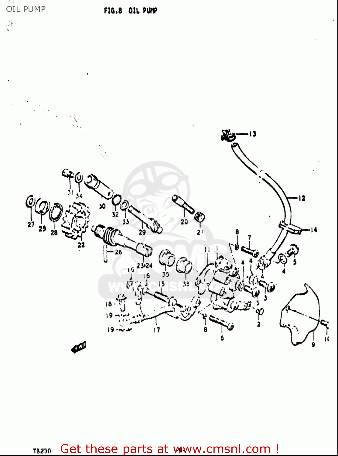 Suzuki TS250 1971 1972 (R) (J) USA (E03) OIL PUMP - buy original OIL ...