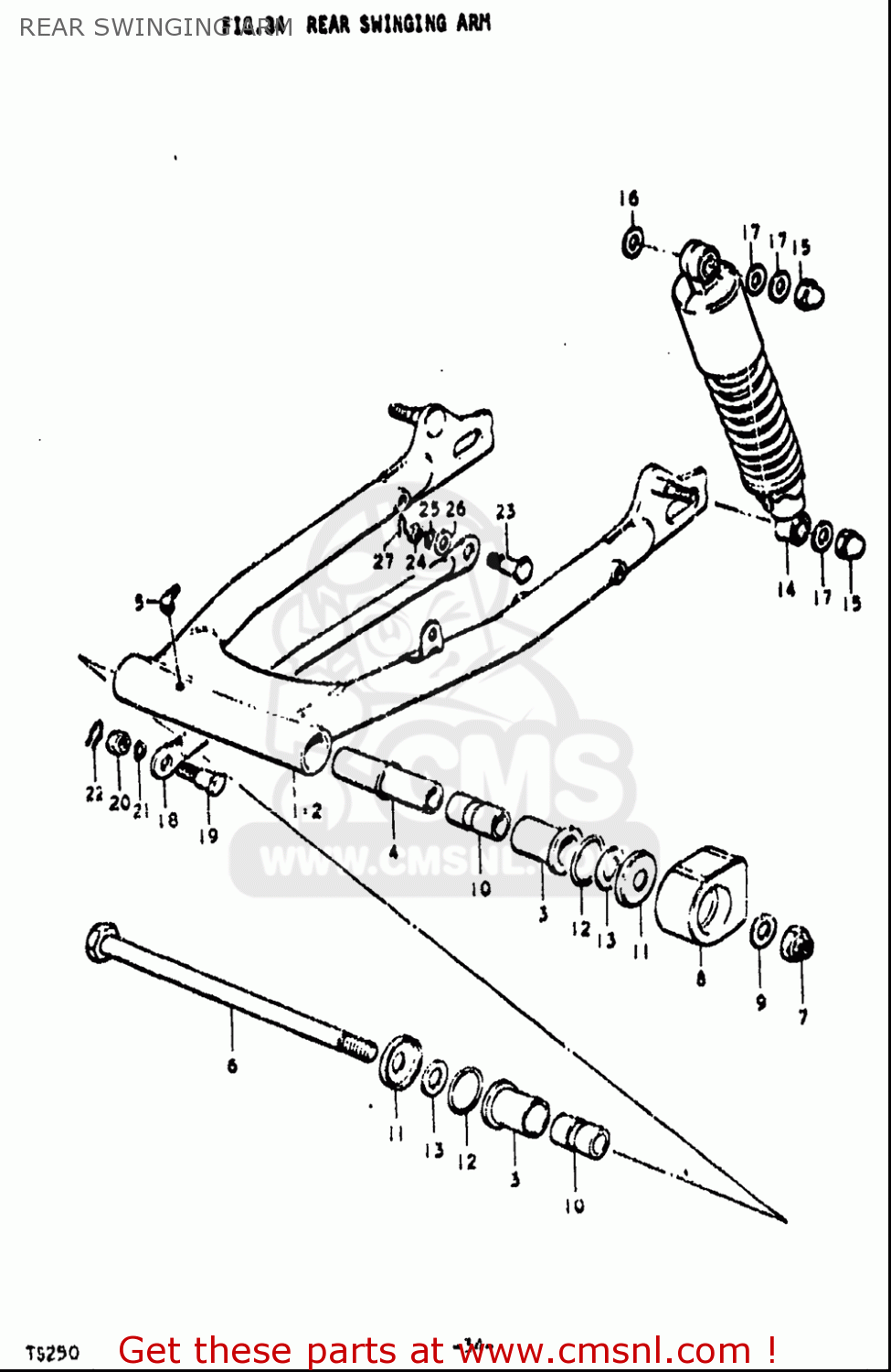Suzuki TS250 1971 1972 (R) (J) USA (E03) REAR SWINGING ARM buy