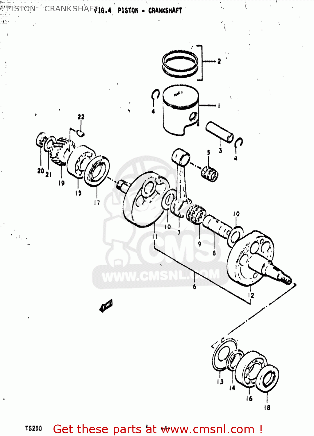 PISTON - CRANKSHAFT TS250 1971 1972 (R) (J) USA (E03)