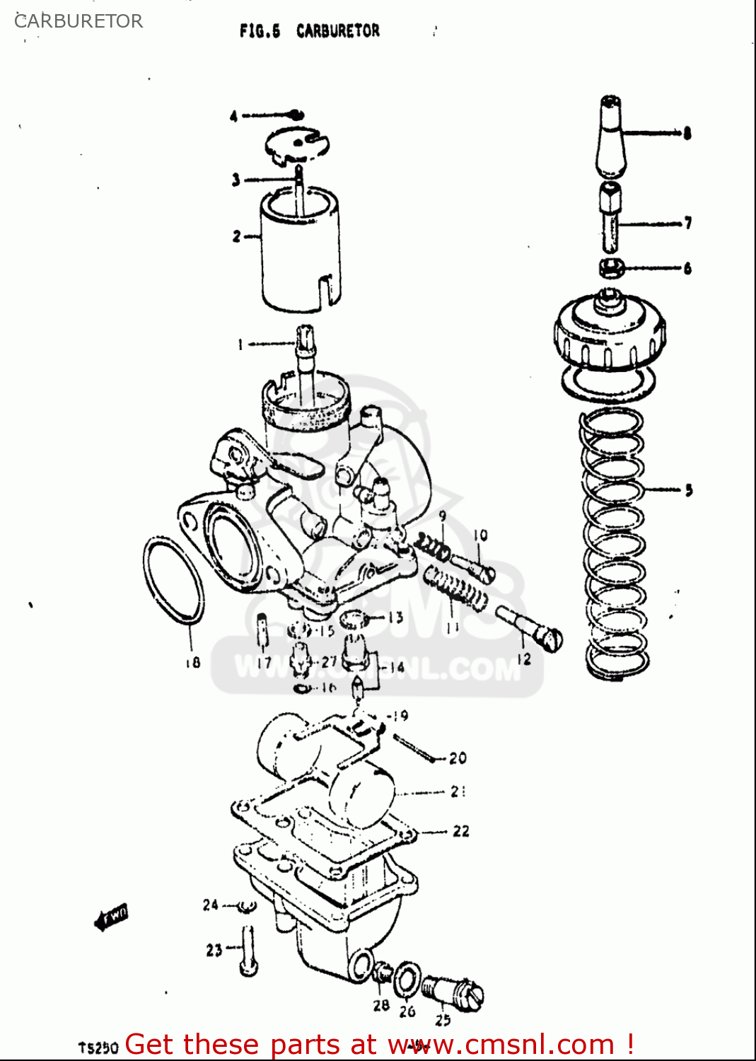 CARBURETOR TS250 1971 1972 (R) (J) USA (E03)