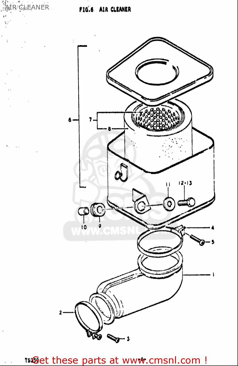 AIR CLEANER TS250 1971 1972 (R) (J) USA (E03)