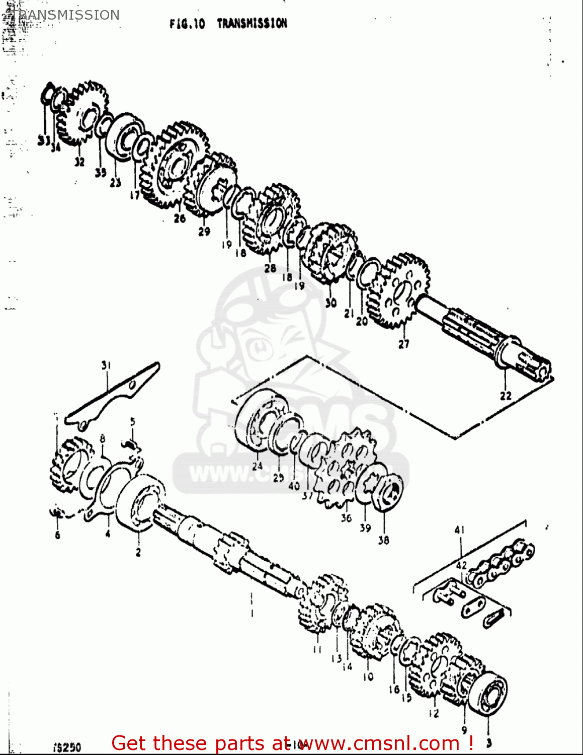 TRANSMISSION TS250 1971 1972 (R) (J) USA (E03)