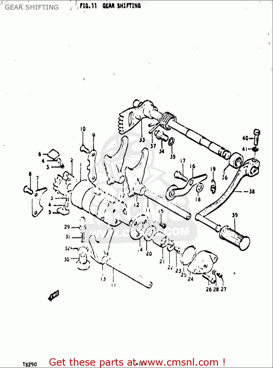 GEAR SHIFTING TS250 1971 1972 (R) (J) USA (E03)