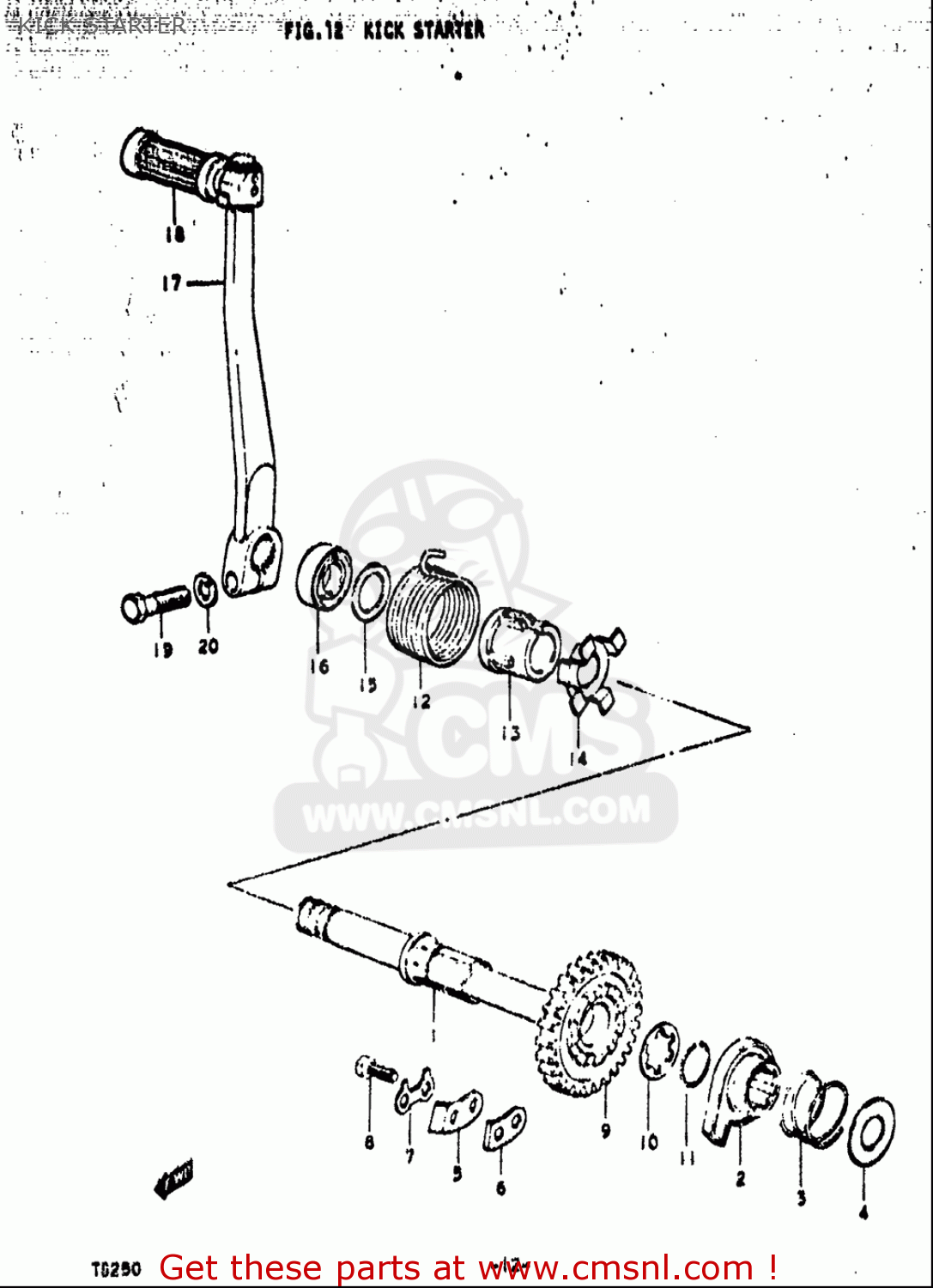 KICK STARTER TS250 1971 1972 (R) (J) USA (E03)