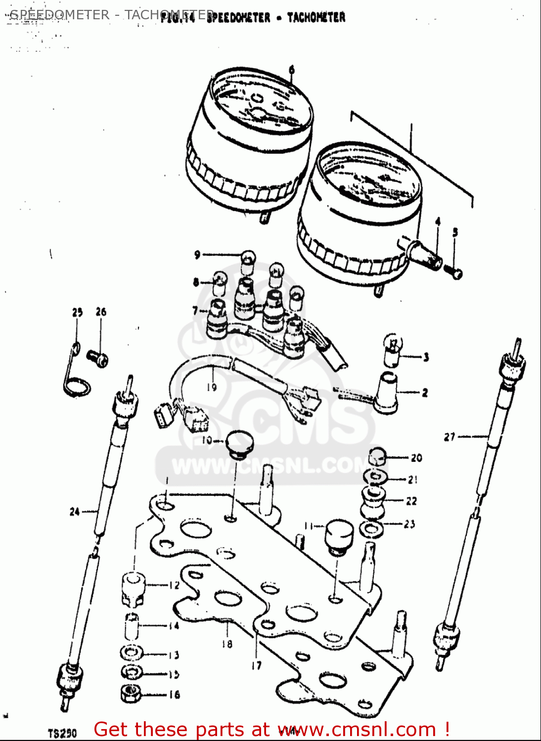 SPEEDOMETER - TACHOMETER TS250 1971 1972 (R) (J) USA (E03)