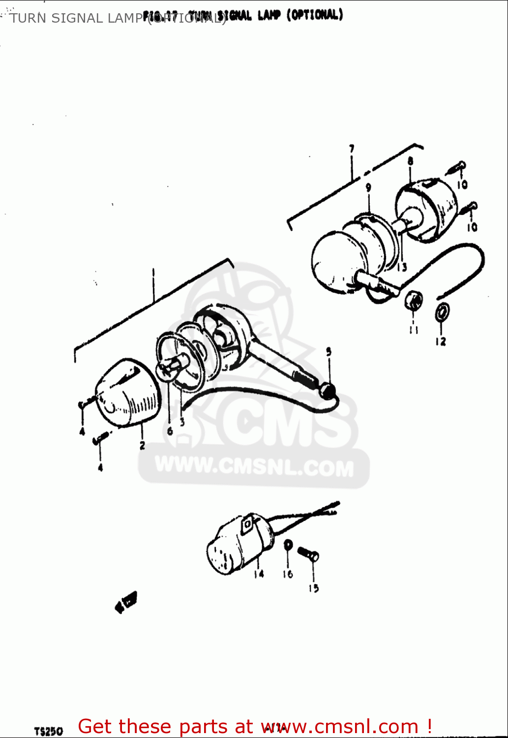 TURN SIGNAL LAMP (OPTIONAL) TS250 1971 1972 (R) (J) USA (E03)