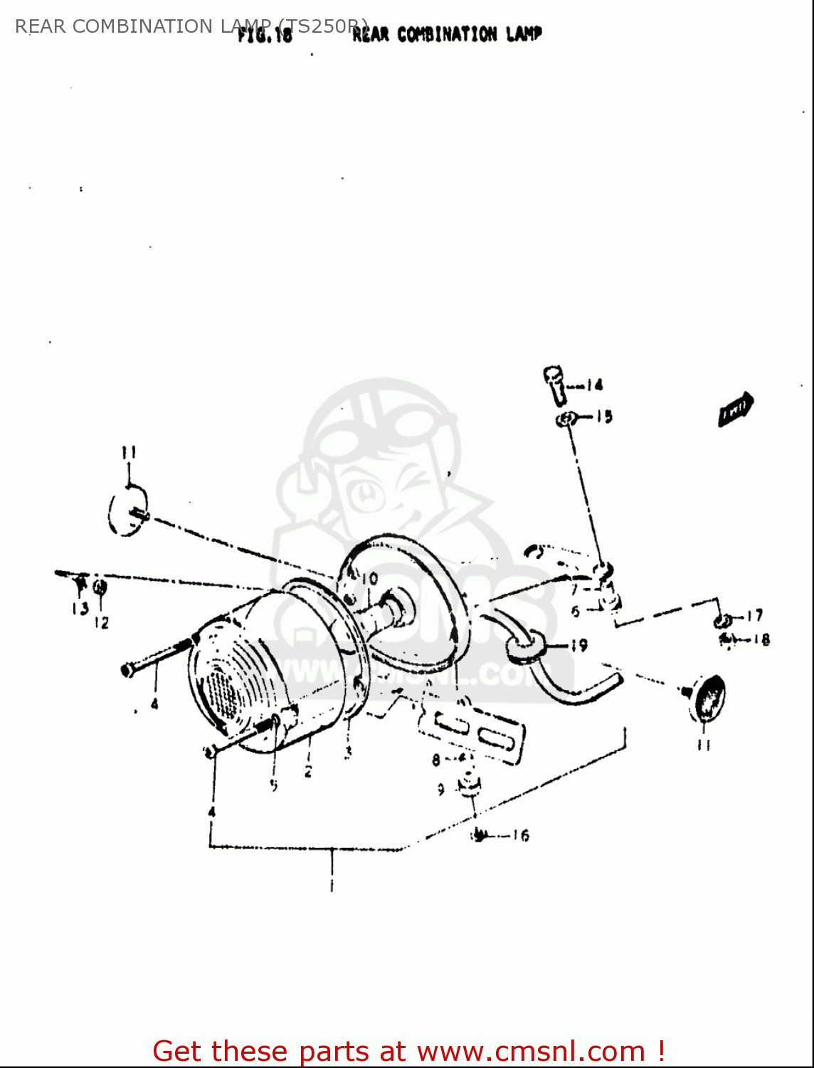 REAR COMBINATION LAMP (TS250R) TS250 1971 1972 (R) (J) USA (E03)