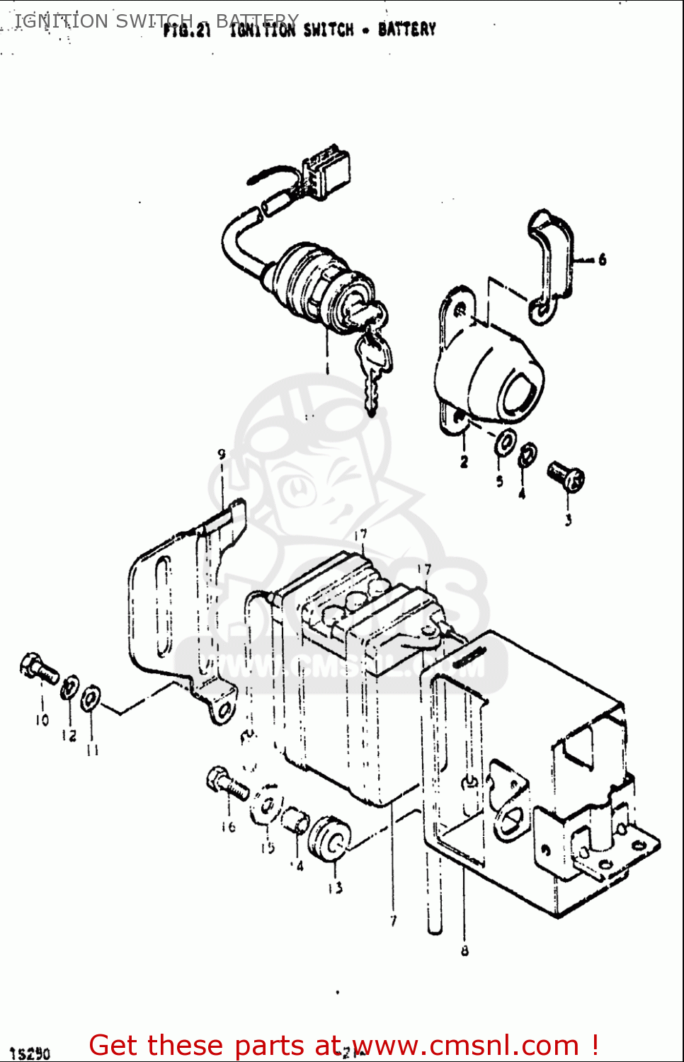 IGNITION SWITCH - BATTERY TS250 1971 1972 (R) (J) USA (E03)