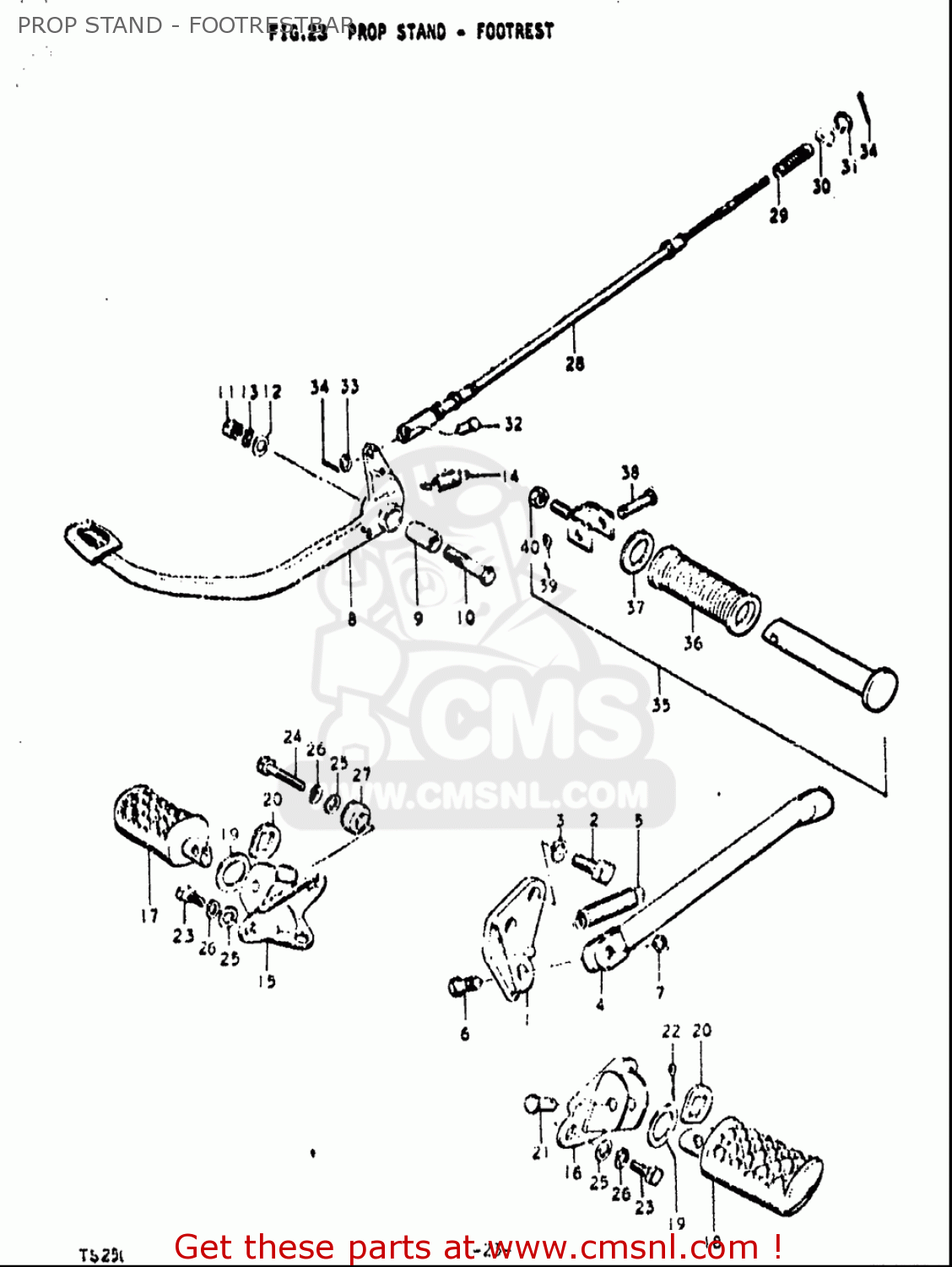 PROP STAND - FOOTRESTBAR TS250 1971 1972 (R) (J) USA (E03)
