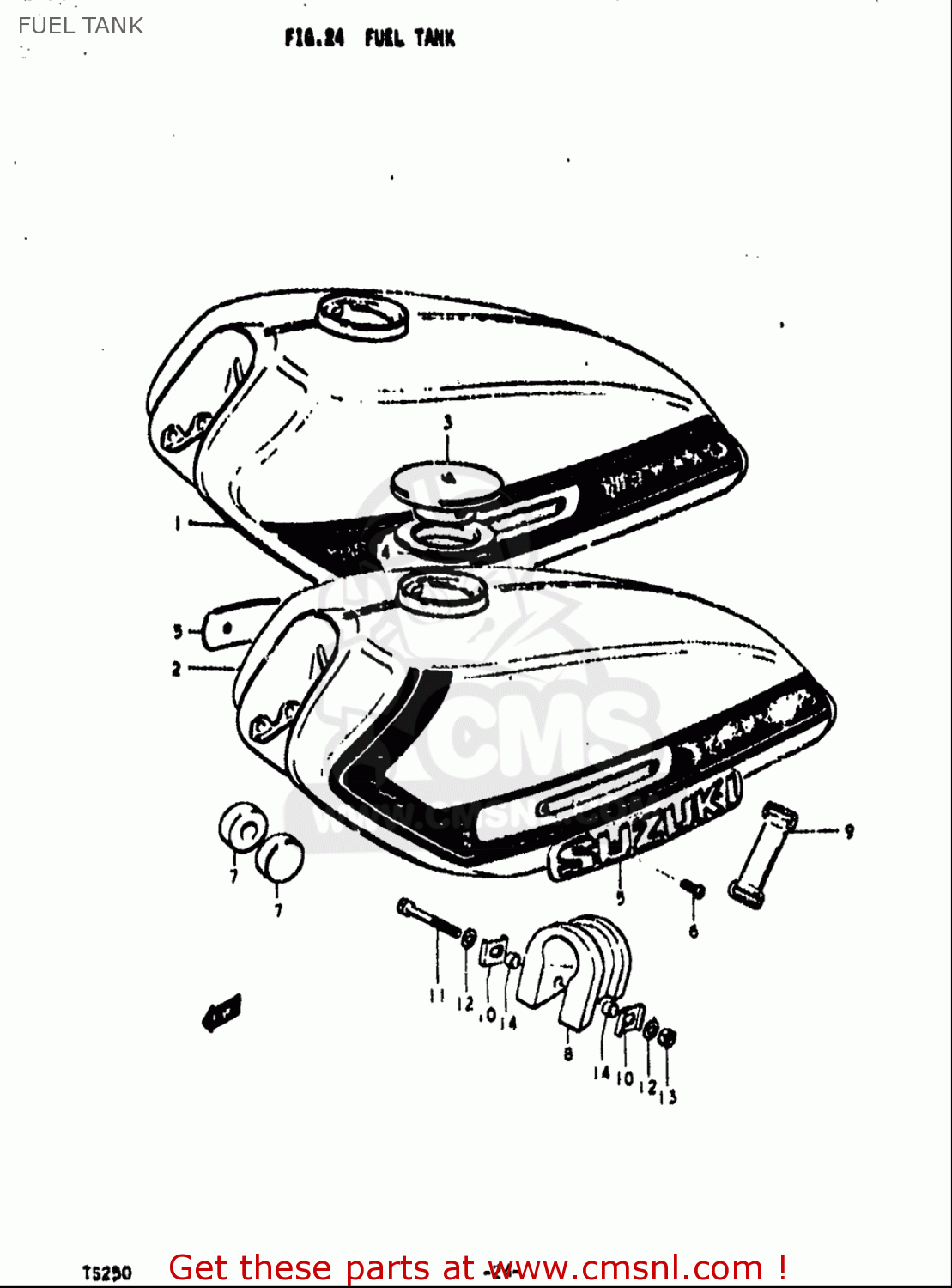 FUEL TANK TS250 1971 1972 (R) (J) USA (E03)