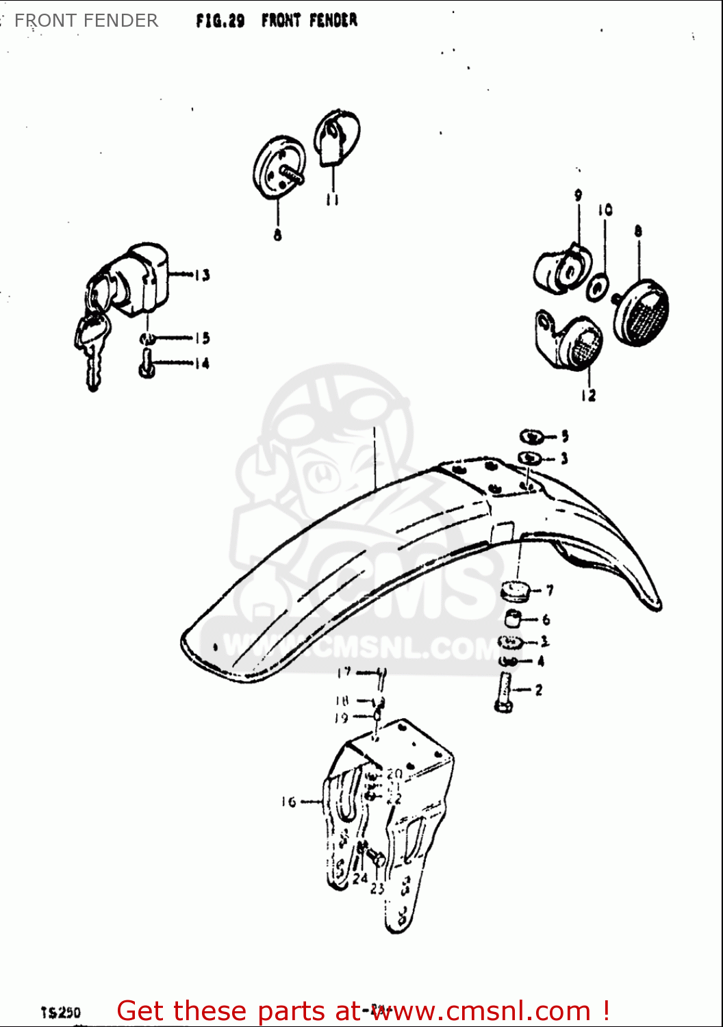 FRONT FENDER TS250 1971 1972 (R) (J) USA (E03)