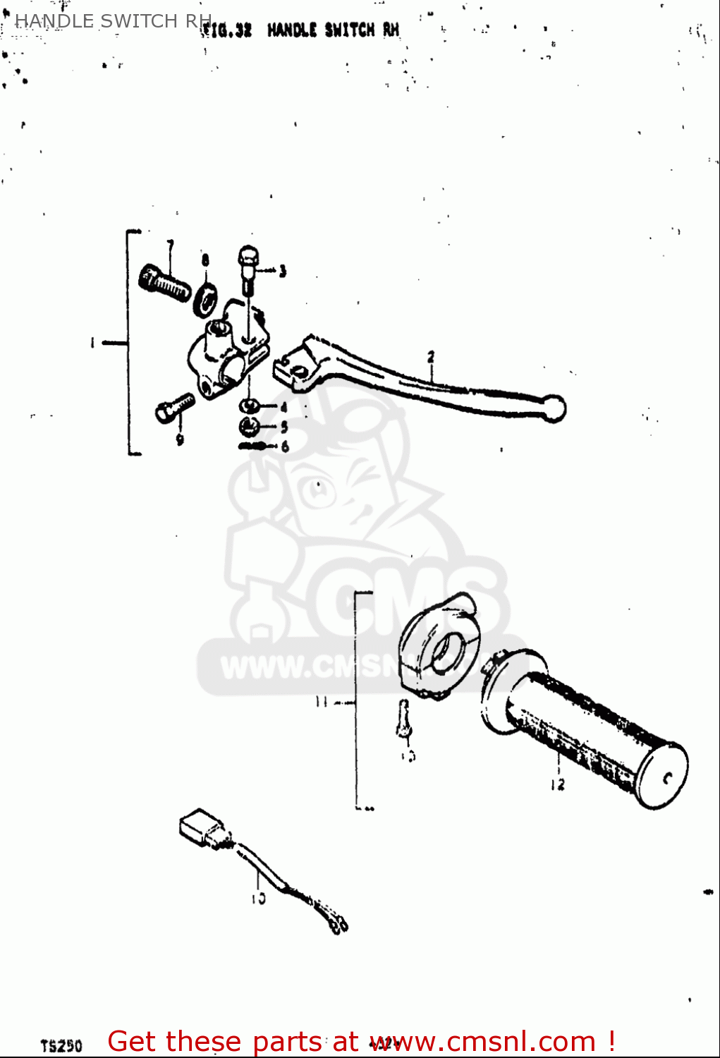 HANDLE SWITCH RH TS250 1971 1972 (R) (J) USA (E03)