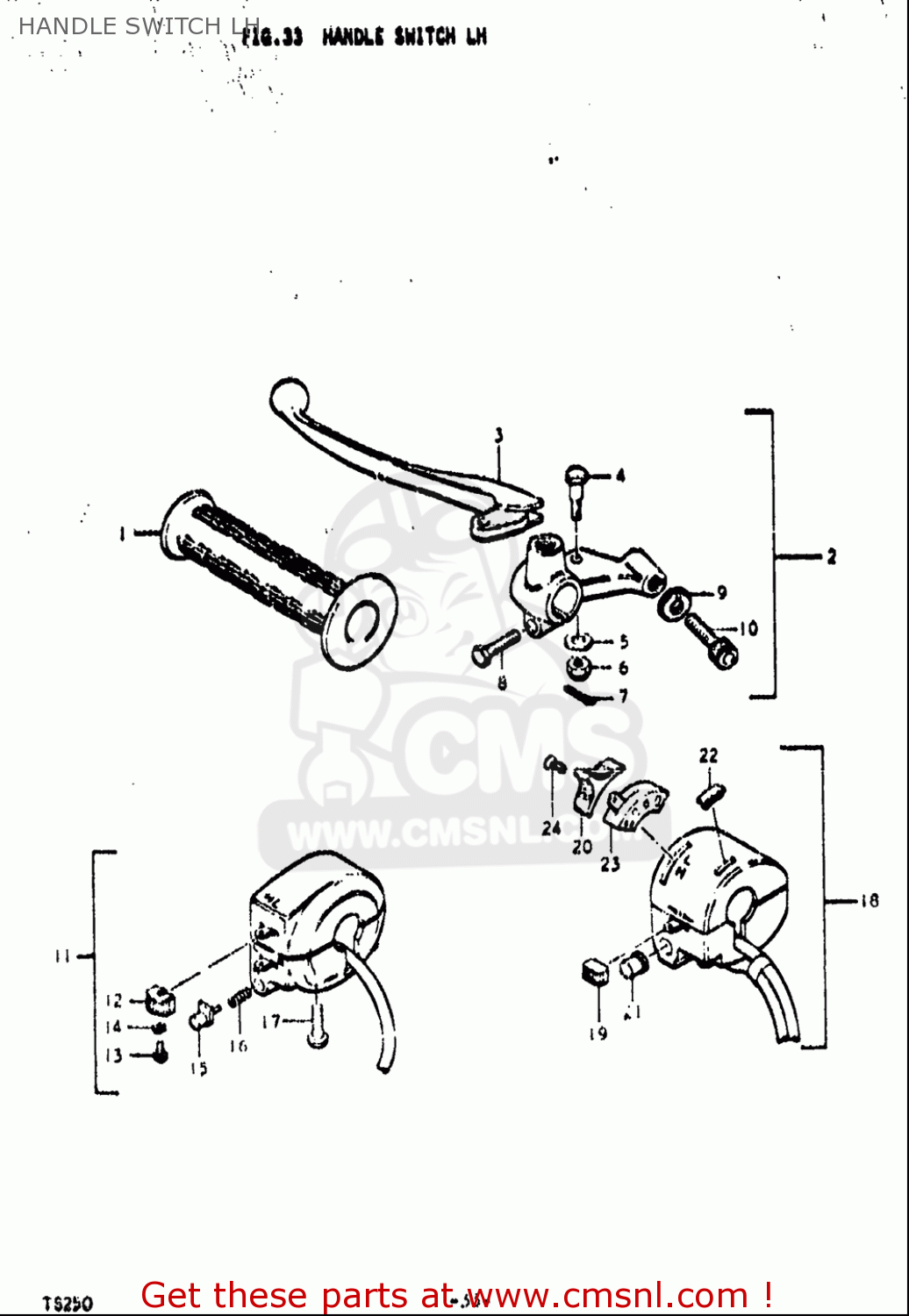 HANDLE SWITCH LH TS250 1971 1972 (R) (J) USA (E03)