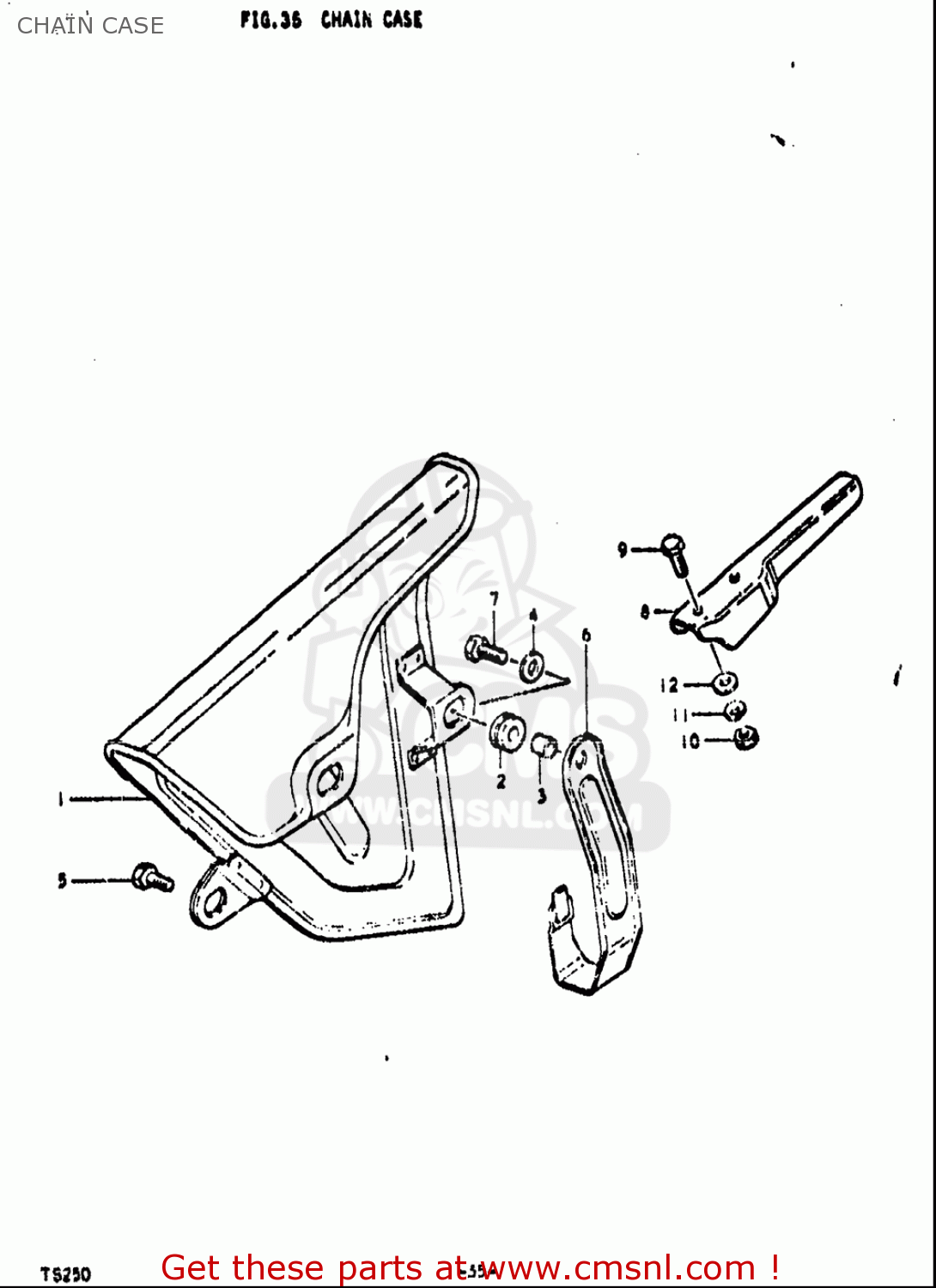 CHAIN CASE TS250 1971 1972 (R) (J) USA (E03)