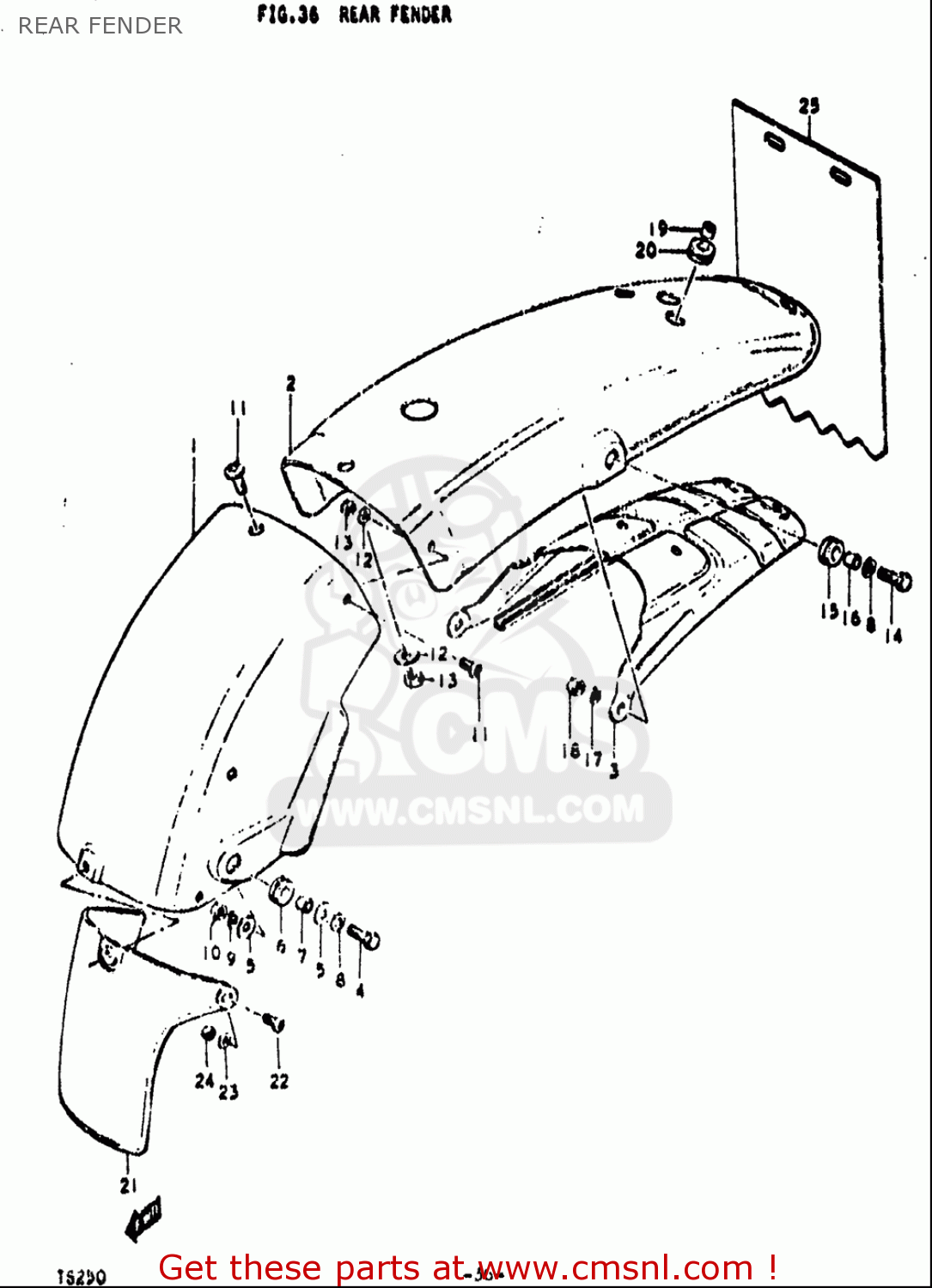 REAR FENDER TS250 1971 1972 (R) (J) USA (E03)