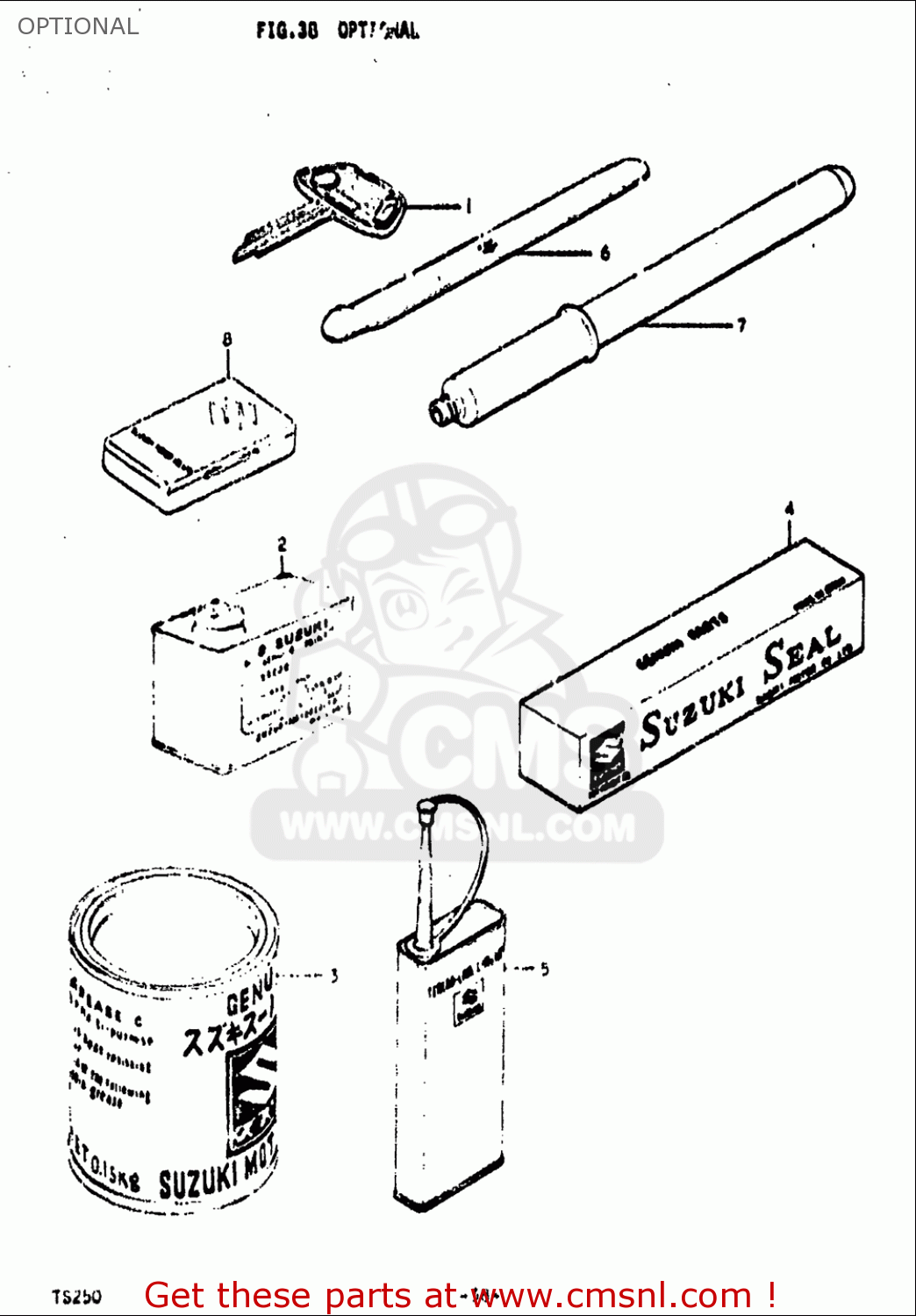 OPTIONAL TS250 1971 1972 (R) (J) USA (E03)