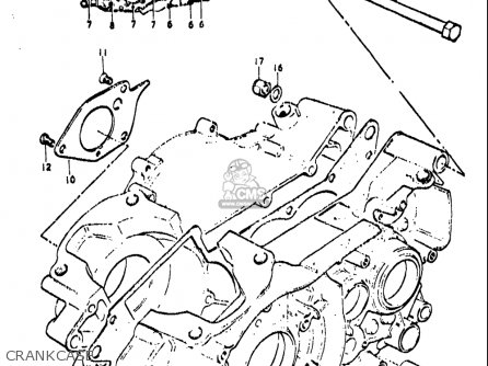 CRANKCASE - TS250 1971 1972 (R) (J) USA (E03)