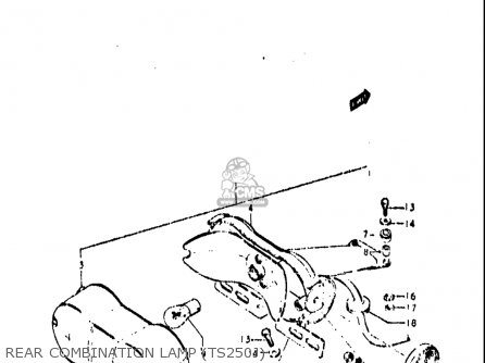 REAR COMBINATION LAMP (TS250J) - TS250 1971 1972 (R) (J) USA (E03)