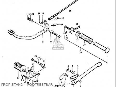 PROP STAND - FOOTRESTBAR - TS250 1971 1972 (R) (J) USA (E03)