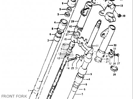 FRONT FORK - TS250 1971 1972 (R) (J) USA (E03)