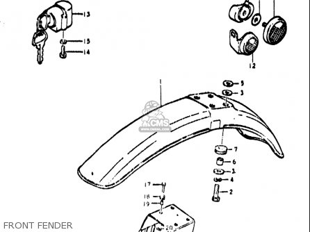 FRONT FENDER - TS250 1971 1972 (R) (J) USA (E03)