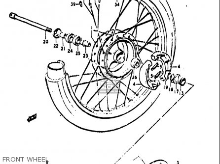 FRONT WHEEL - TS250 1971 1972 (R) (J) USA (E03)