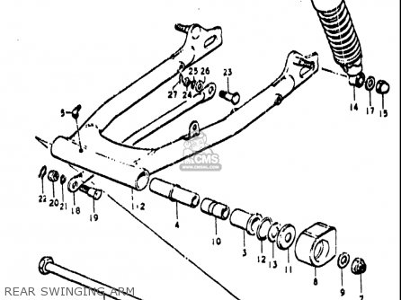 REAR SWINGING ARM - TS250 1971 1972 (R) (J) USA (E03)