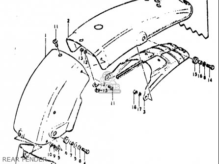 REAR FENDER - TS250 1971 1972 (R) (J) USA (E03)