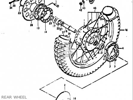 REAR WHEEL - TS250 1971 1972 (R) (J) USA (E03)