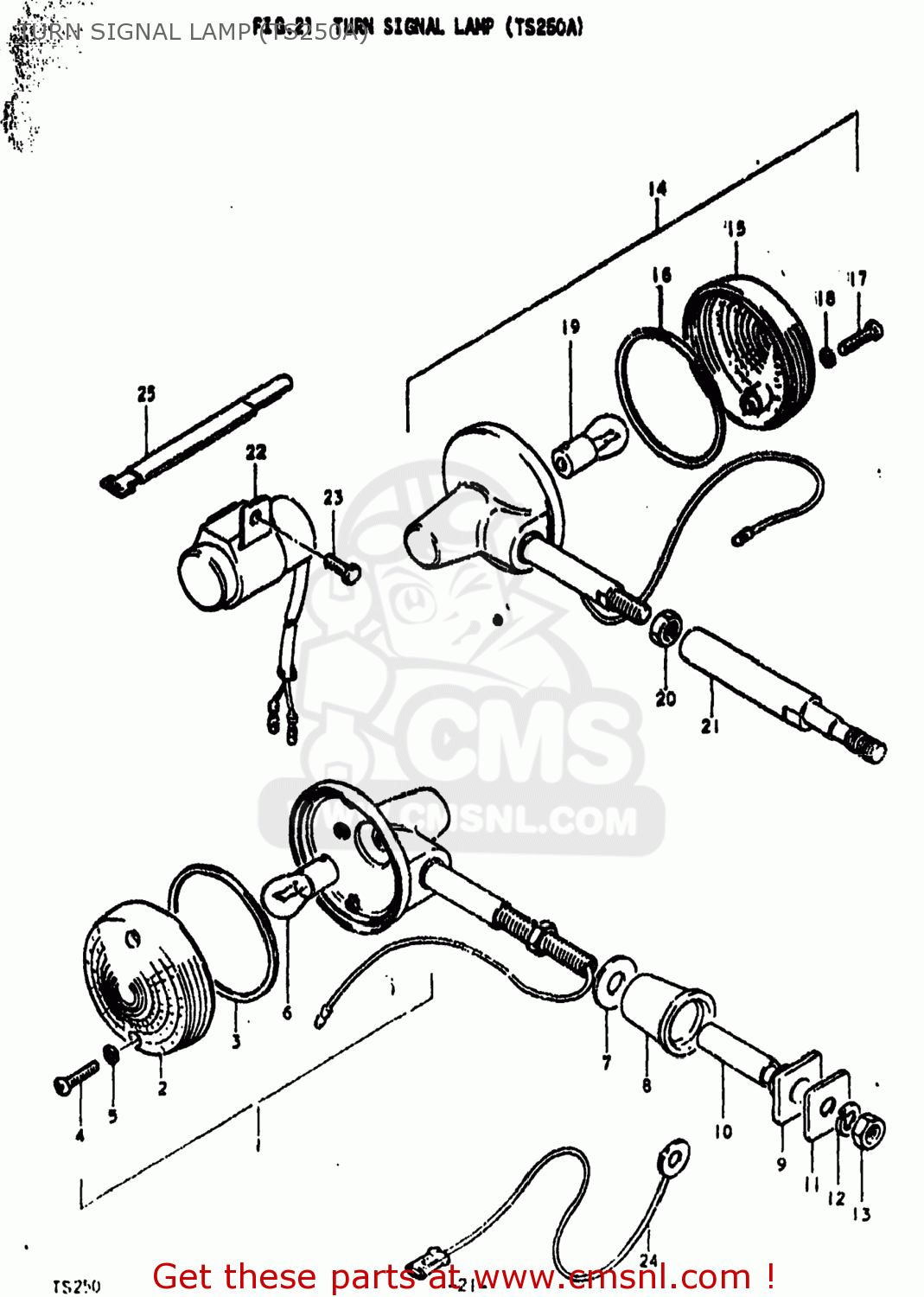 Suzuki TS250 1973 (K) USA (E03) TURN SIGNAL LAMP (TS250A) - buy ...