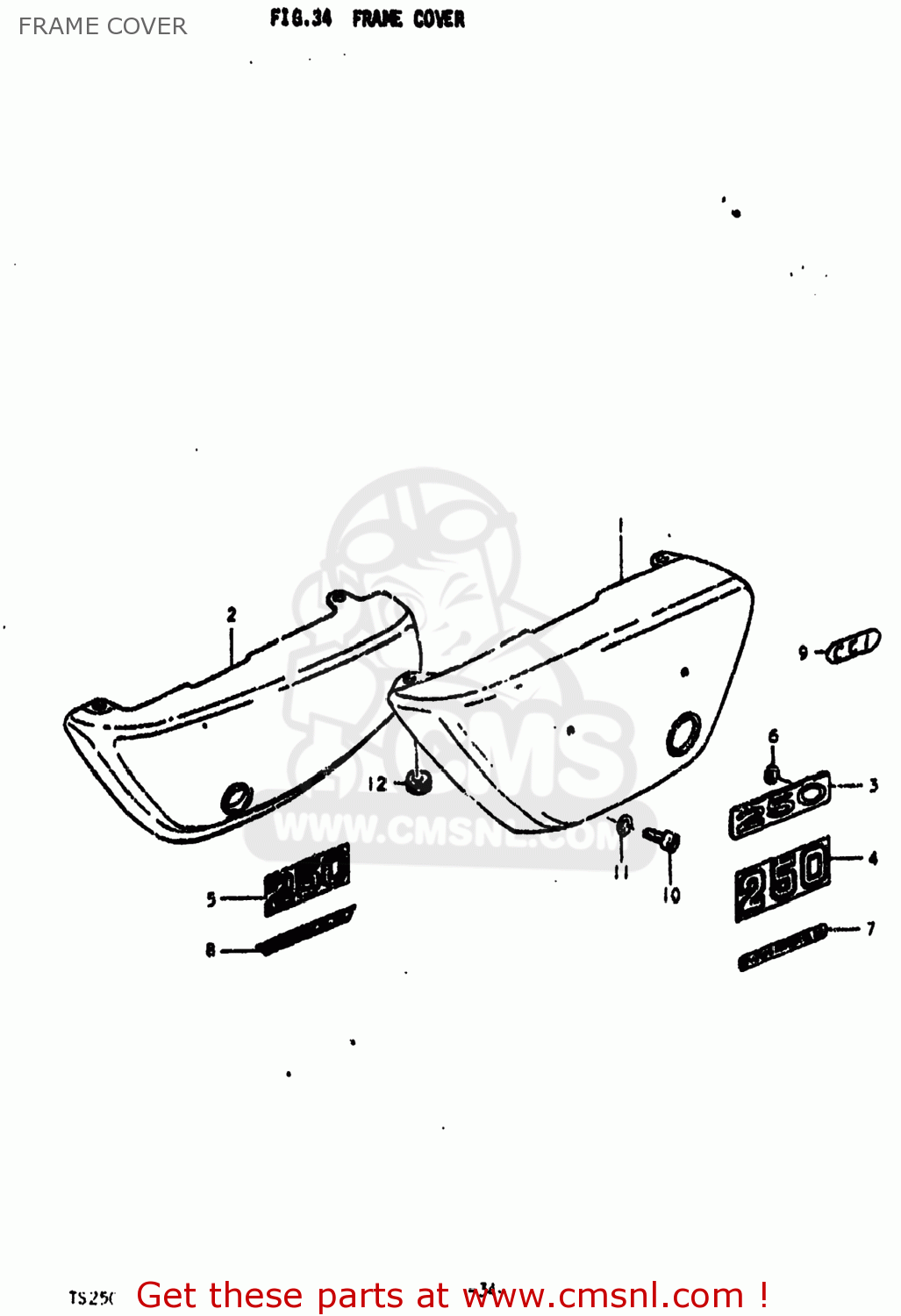 FRAME COVER TS250 1973 (K) USA (E03)