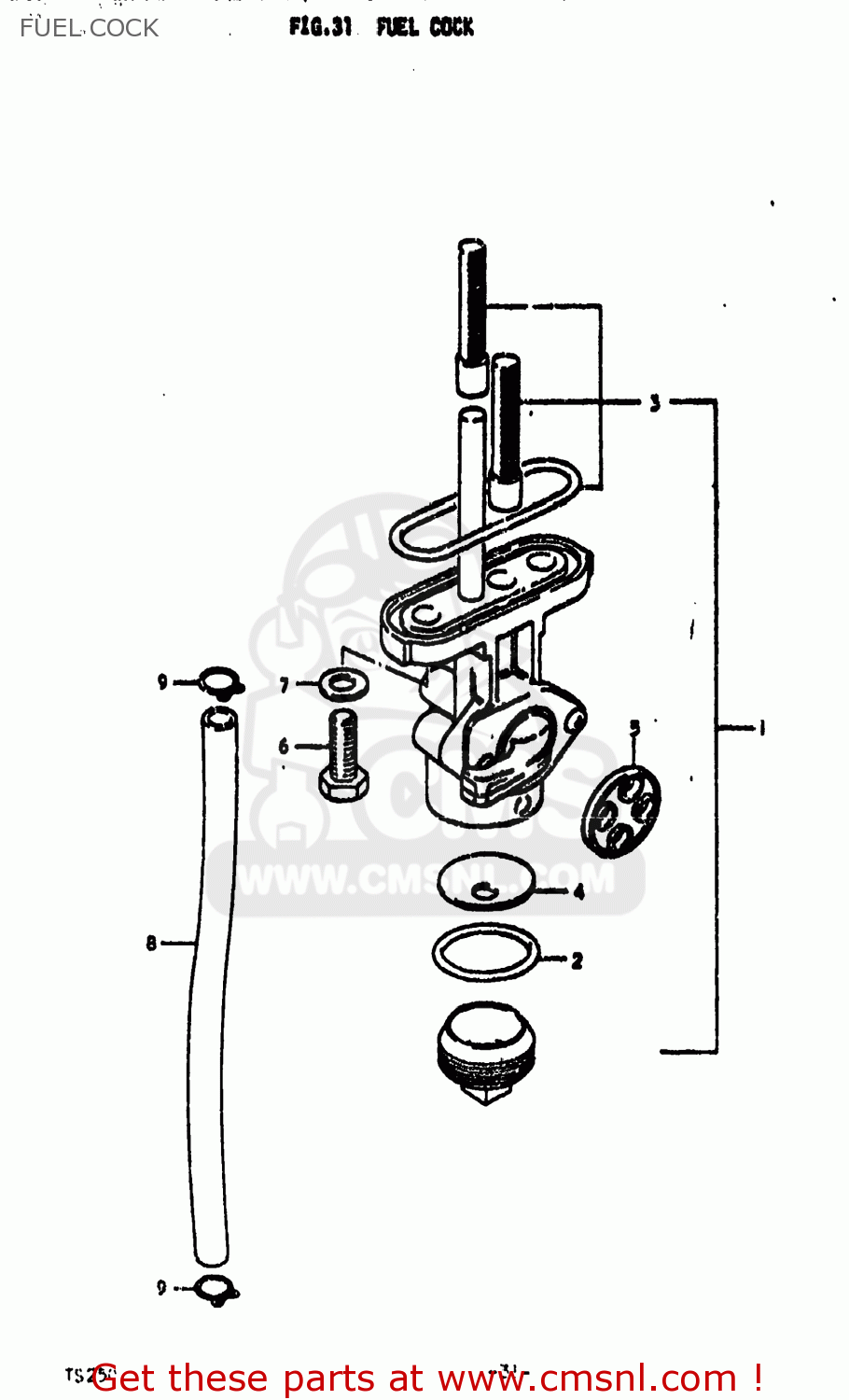 FUEL COCK TS250 1973 (K) USA (E03)
