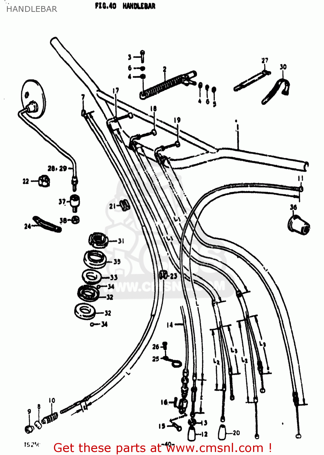 HANDLEBAR TS250 1973 (K) USA (E03)