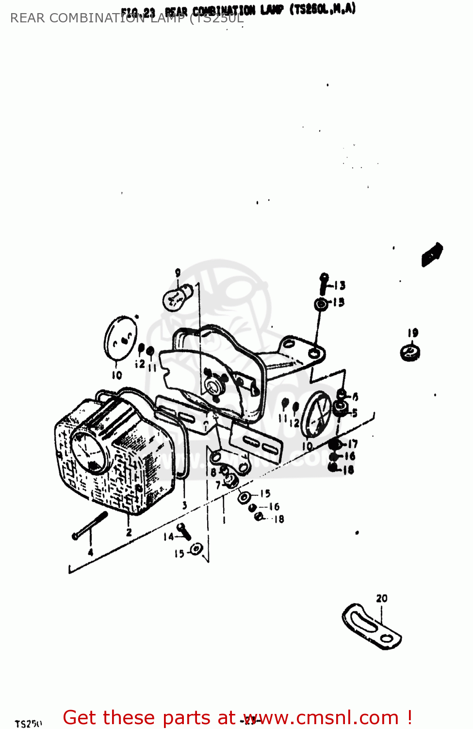REAR COMBINATION LAMP (TS250L TS250 1973 (K) USA (E03)