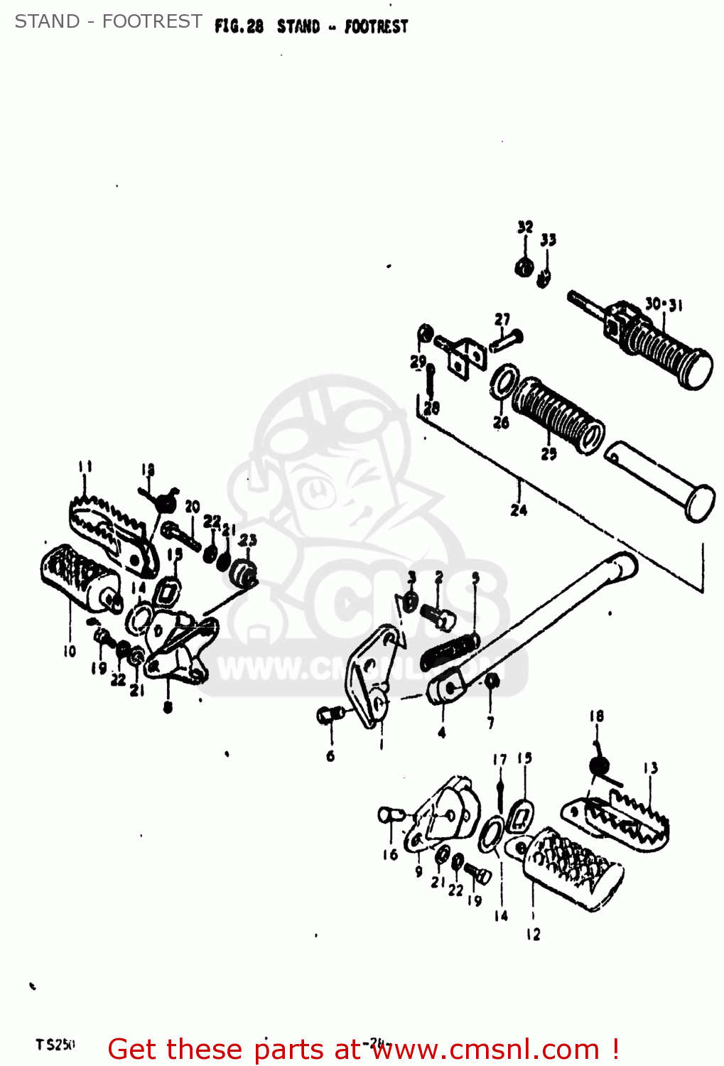 STAND - FOOTREST TS250 1973 (K) USA (E03)
