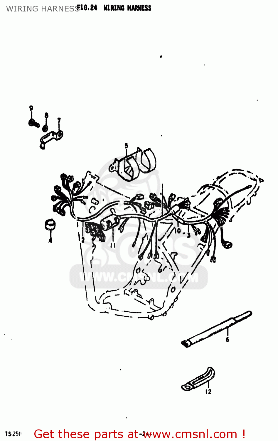WIRING HARNESS TS250 1973 (K) USA (E03)