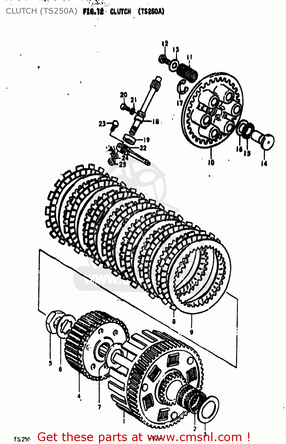 CLUTCH (TS250A) TS250 1974 (L) USA (E03)