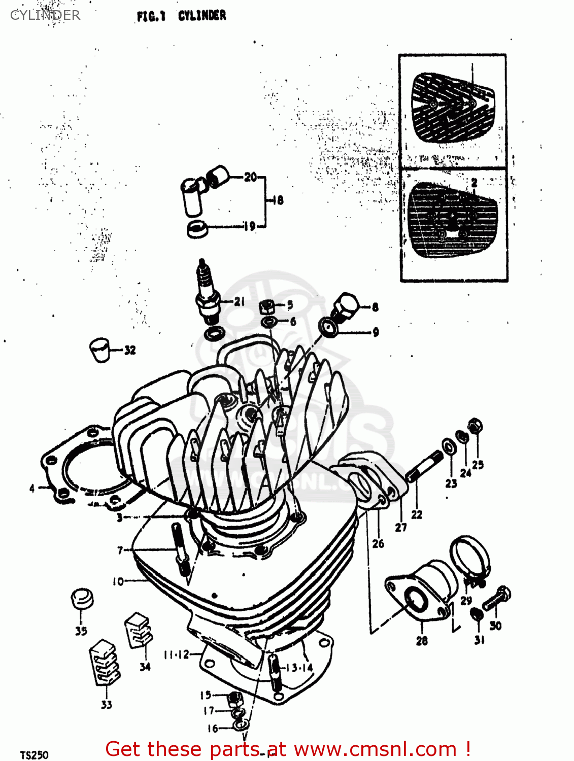 CYLINDER TS250 1974 (L) USA (E03)