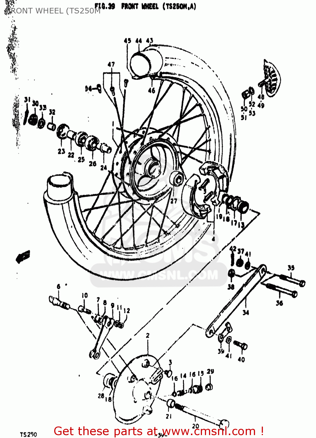 FRONT WHEEL (TS250M TS250 1974 (L) USA (E03)