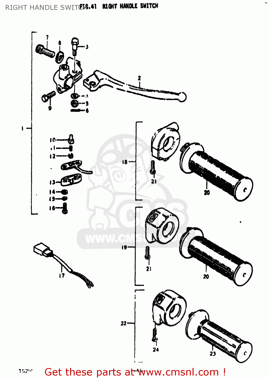 RIGHT HANDLE SWITCH TS250 1974 (L) USA (E03)