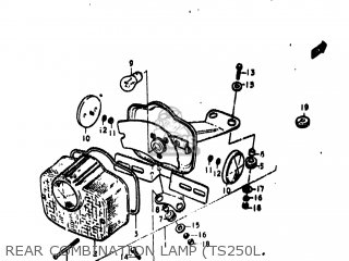 REAR COMBINATION LAMP (TS250L - TS250 1974 (L) USA (E03)