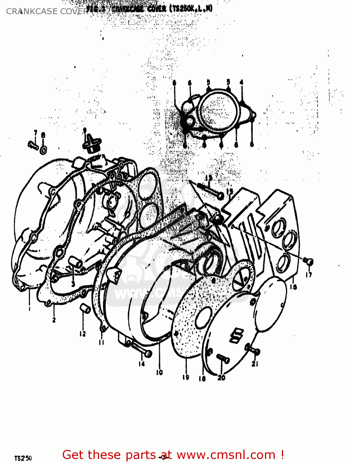 CRANKCASE COVER (TS250K TS250 1975 (M) USA (E03)