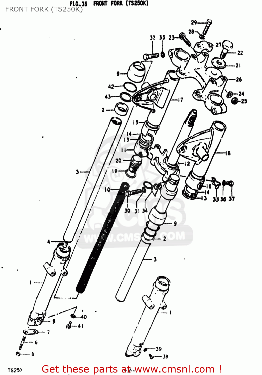 FRONT FORK (TS250K) TS250 1975 (M) USA (E03)