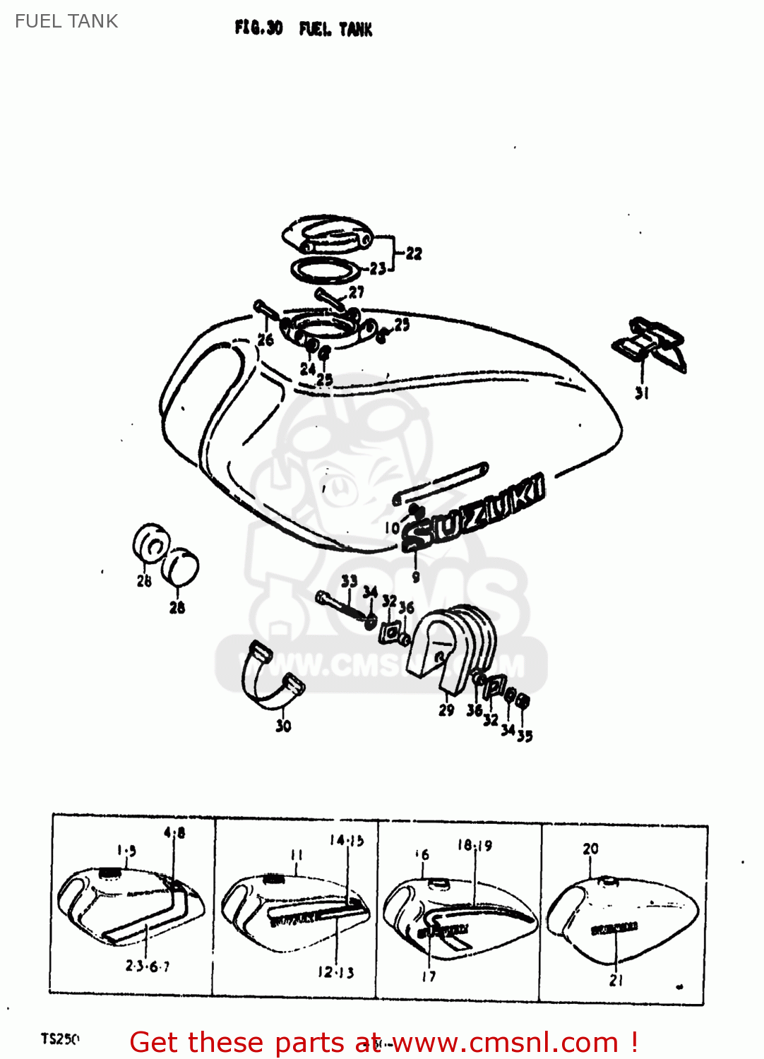 FUEL TANK TS250 1975 (M) USA (E03)